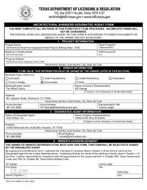 Fillable Online DESIGNATED AGENT FORM INSTRUCTIONS Texas Department