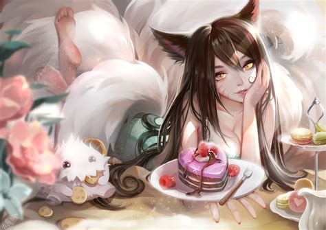 Artstation Ahri‘s Tea Time Nine M League Of Legends Characters Anime League Of Legends