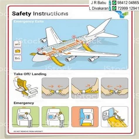 double sided aircraft safety card shape rectangular    chennai