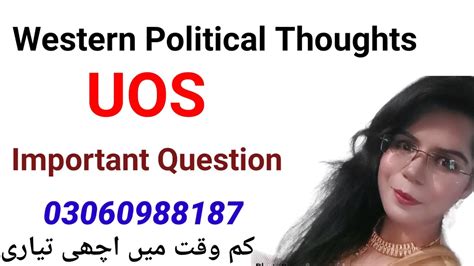 Western Political Thoughts UOS Important Questions Of Western