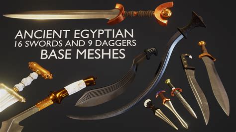 ArtStation - 25 BASE MESHES - ANCIENT EGYPTIAN SWORDS AND DAGGERS ...