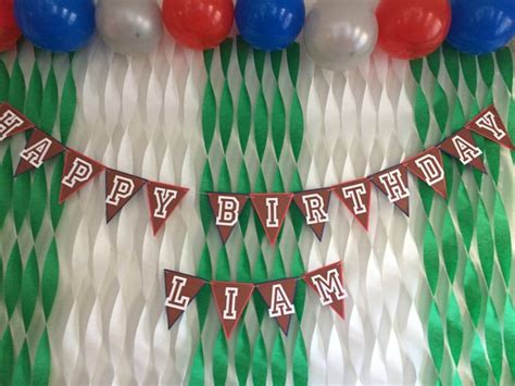 Football Birthday Banner, Sports Themed Birthday, NFL Inspired Banner ...