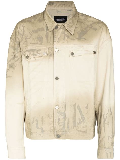 A COLD WALL Corrosion Denim Jacket Neutrals FARFETCH