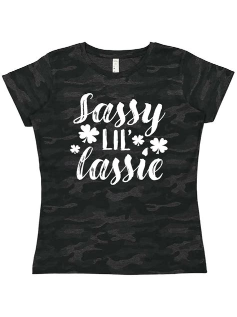 Inktastic Saint Patricks Day Sassy Lil Lassie With Shamrocks Womens