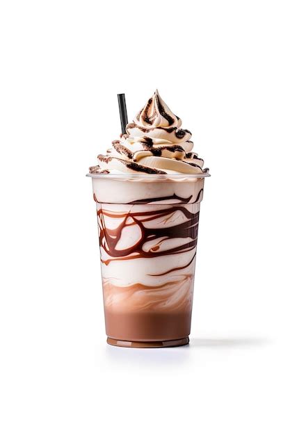 Premium Photo Chocolate Milkshake In Plastic Takeaway Cup Isolated On