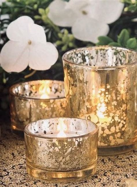 24 Pack Mercury Candle Holders Choose Your Size And Color Gold