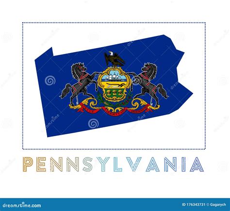 Pennsylvania Logo Map Of Pennsylvania With Us Stock Vector