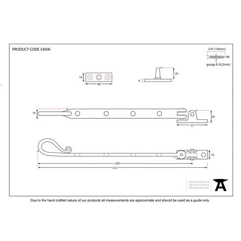 Pewter Shepherds Crook Stay 10" | From The Anvil - Period Home Style