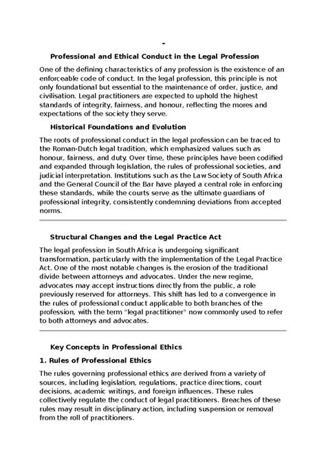 LPLS CHAPTER 3: Professional and Ethical Conduct in Legal Practice
