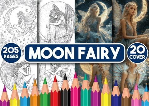 Moon Fairy Coloring Book For Adults Graphic By Design Zone · Creative Fabrica