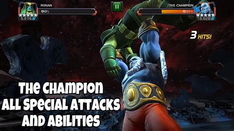 The Champion All Special Attacks And Abilities Marvel Contest Of Champions Youtube