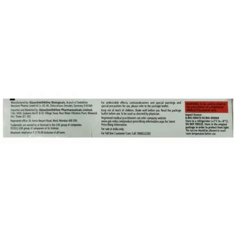 Fluarix Tetra 2022/2023 NH Vaccine at Rs 1953/vial | Arekere ...