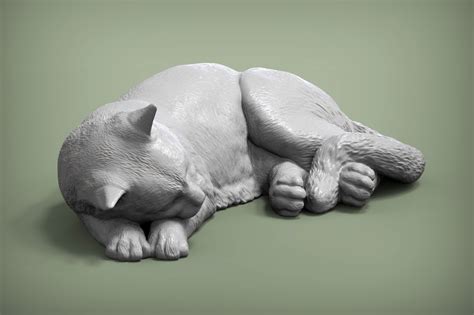 3d File Sleeping Cat 3d Print Model 😴 ・3d Printer Design To Download・cults