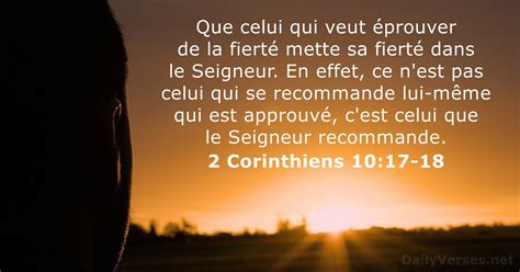 14 Juin 2024 Verset Biblique Du Jour 2 Corinthiens 10 17 18