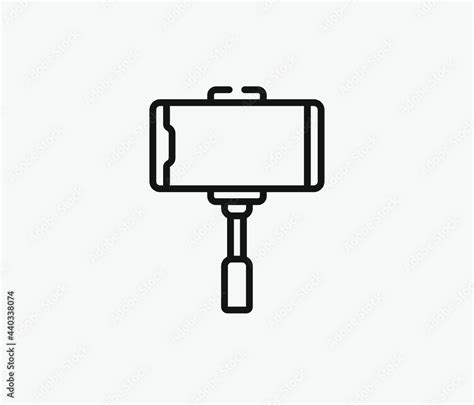 Selfie Stick Vector Icon Editable Stroke Symbol In Line Art Style For