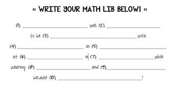 Rational Expressions Applications | Math Lib Activity by All Things Algebra