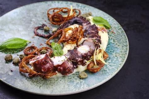 Italian Polpo Alla Griglia Su Crema Di Patate With Barbecued Octopus