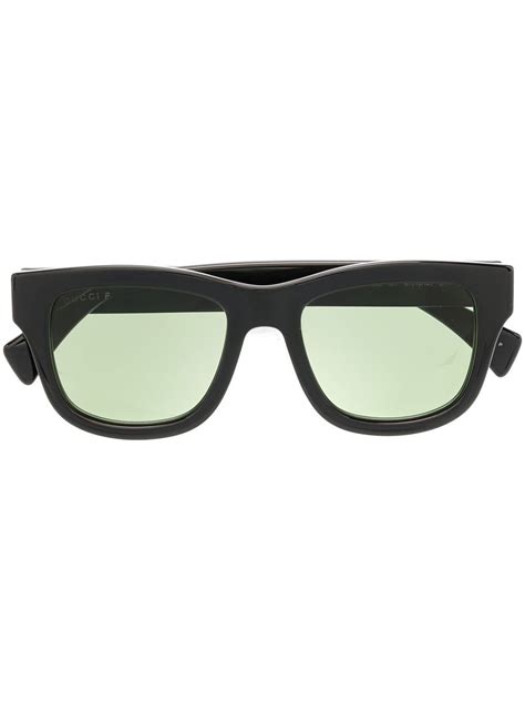 Gucci Eyewear Square Frame Logo Sunglasses Black Farfetch Hk