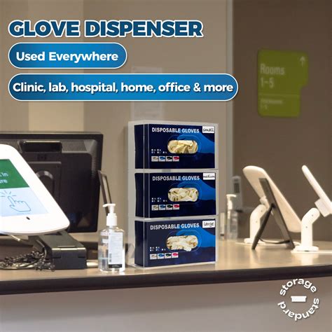 Storage Standard Triple Glove Box Holder Wall Mount Glove Dispenser