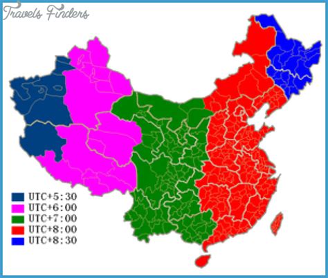 China Time Zone Map - TravelsFinders.Com