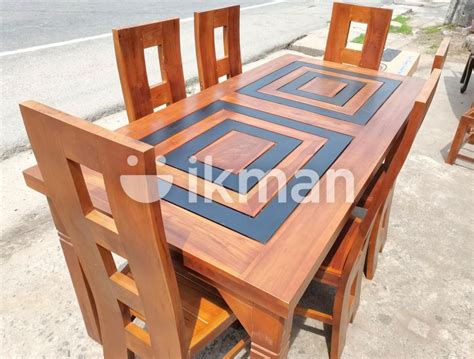 Teak Heavy Dining Table With H Chairs Code Kaduwela Ikman