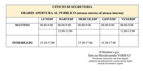 Segreteria Orario Istituto Comprensivo Di Cavallermaggiore