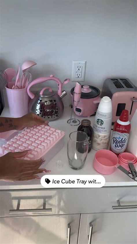 Ice Cube Tray With Lid Pink Ice Maker In Starbucks Inspired Ice