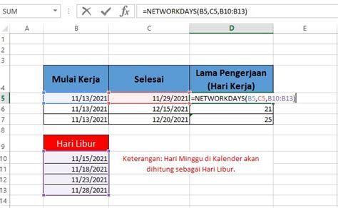 Cara Menghitung Jumlah Hari Kerja Efektif Di Excel Neicy Techno