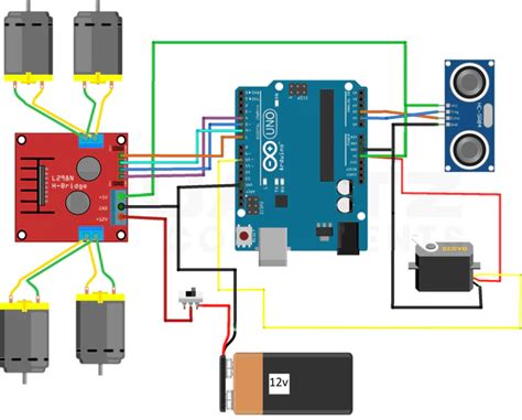 Obstacle Avoiding Robot Using Arduino Uno And L298n Assembled Robot Ibots