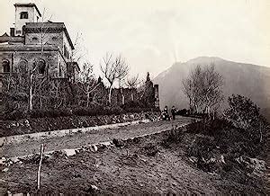 Italy Napoli Naples Vesuvio Vesuvius Observatory Old Albumen Photo