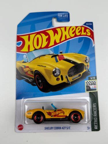 Hot Wheels Shelby Cobra 427 S C HCX48 Retro Racers Yellow 194735015382