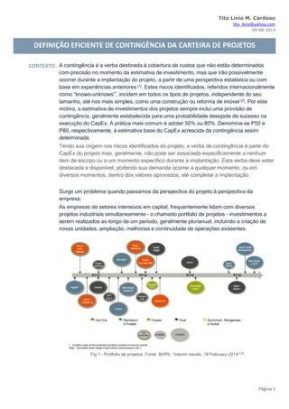 Definição eficiente da contingencia da carteira de projetos PDF