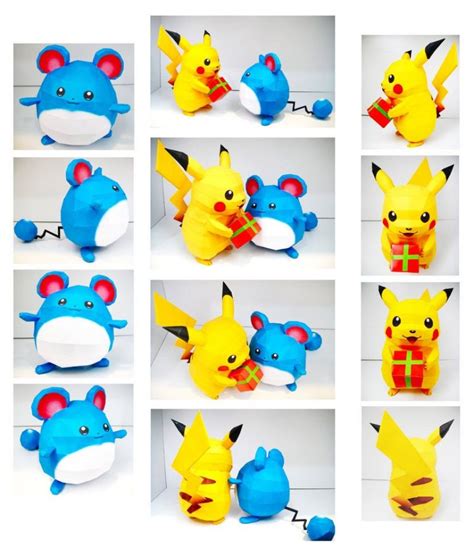 Papercraft Pikachu Diy Printable Paper Box Pocket Monster Pikachu Val