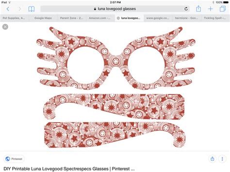 Free Printable Luna Lovegood Glasses Template Paper Trail 46 Off