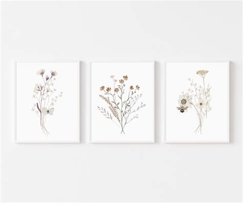 Set Of Wildflower Prints Floral Instant Art Printable Etsy