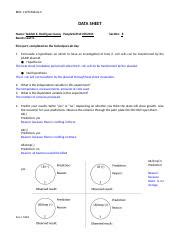 Mod2 Data Sheet 1 Docx BIOL 1107Module 2 DATA SHEET Name Yeddeh E