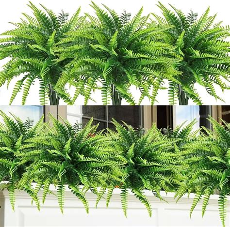 Amazon 12pcs Artificial Flowers For Outdoor Fake Ferns Artificial