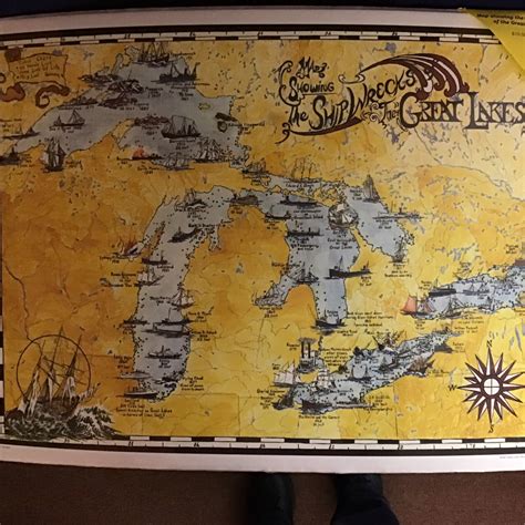 Map Shipwrecks Of The Great Lakes (foam Core) | Chippewa County