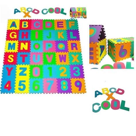 Puzzle Tapis Mousse B B Alphabet Et Chiffres Dalles X Cm Enfant