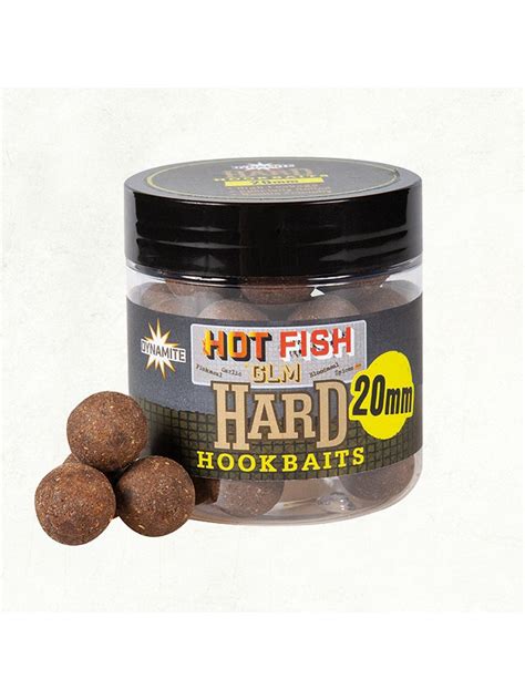Бойлы насадочные Dynamite Baits Hard Hook Baits Hot Fish GLM Острая