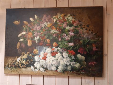 Proantic Huile Sur Toile Bouquet De Fleurs