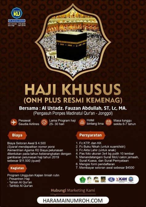 Biaya Haji Plus Untuk Orang Bergaransi Haramainku