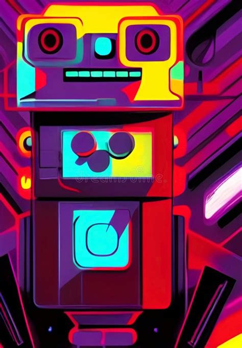 Color of robot cartoon stock illustration. Illustration of decor ...