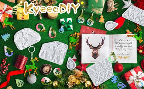 Kyeeadiy 2 Pack Christmas Molds For Resin Earring Pendant