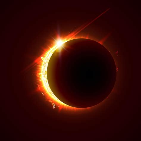 Nova Ilustra O Vetorial De Eclipse Solar D Dia De Ver O Ensolarado