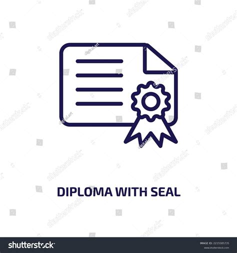 Diploma Seal Icon Education Collection Thin Stock Vector Royalty Free