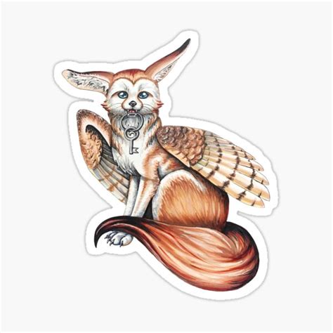 Fennec Fox With Wings Sticker For Sale By Lady Lilac Redbubble