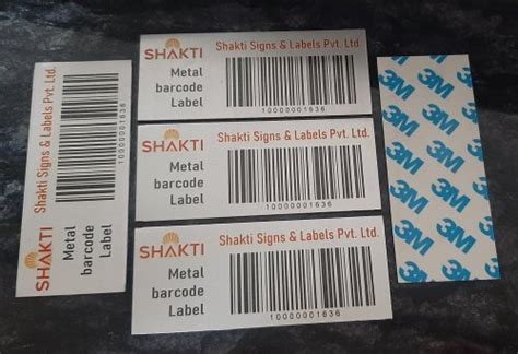 Printed Aluminum Stainless Steel Metal Barcode Labels For Industrial