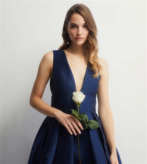 Buy Coast Structured Deep V Full Midi Dress In Navy 6thStreet Saudi