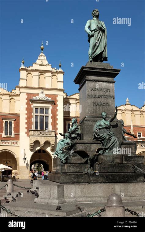 Cloth Hall And Adam Mickiewicz Monument In The Market Square Krakow